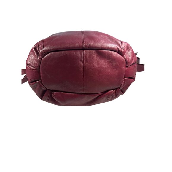 Great American Leather Works Burgundy Leather Crossbody Bag With Braided Front P - Picture 4 of 7